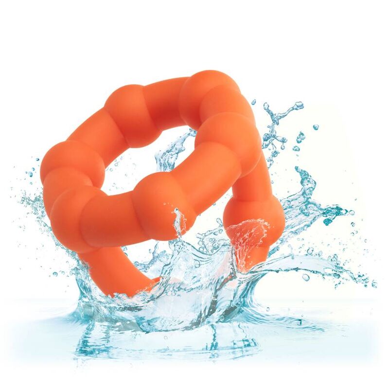 CalExotics Alpha Liquid Silicone All Star Ring – Orange