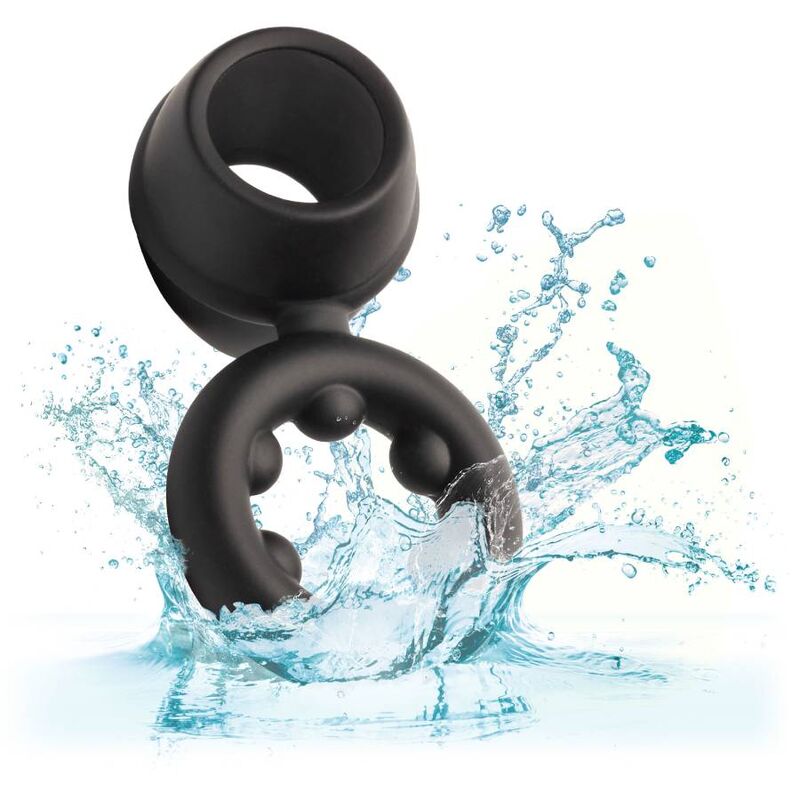 CalExotics Alpha Liquid Silicone Dual Magnum Ring – Schwarz