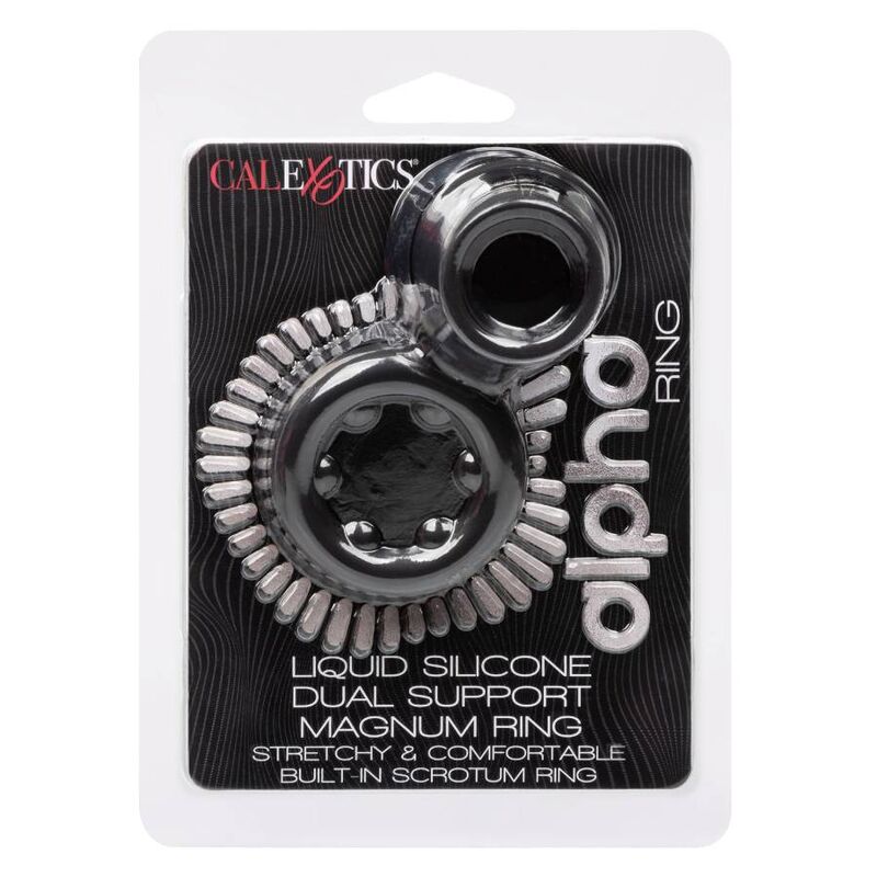 CalExotics Alpha Liquid Silicone Dual Magnum Ring – Schwarz