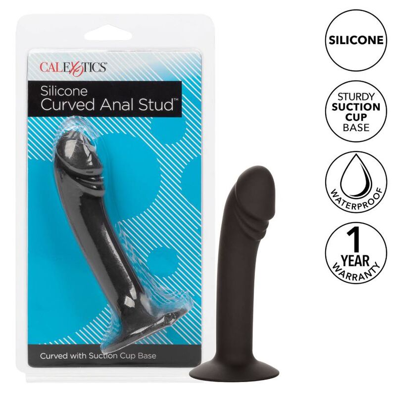 CalExotics Silikon Gebogener Anal-Stud mit Saugnapfbasis