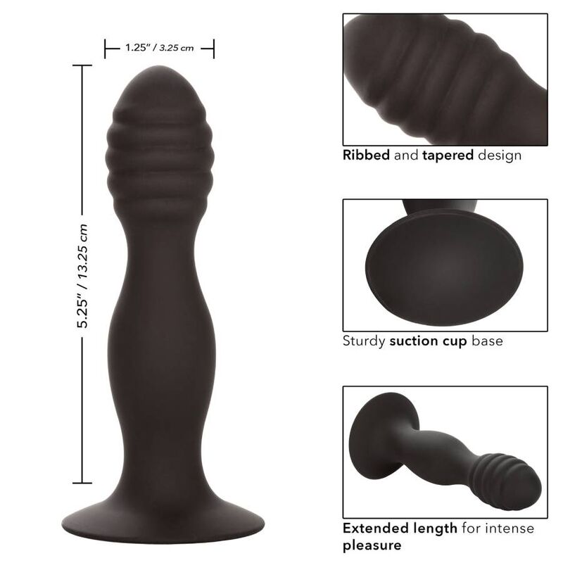 CalExotics Silikon Gerippter Anal Stud mit Saugnapfbasis