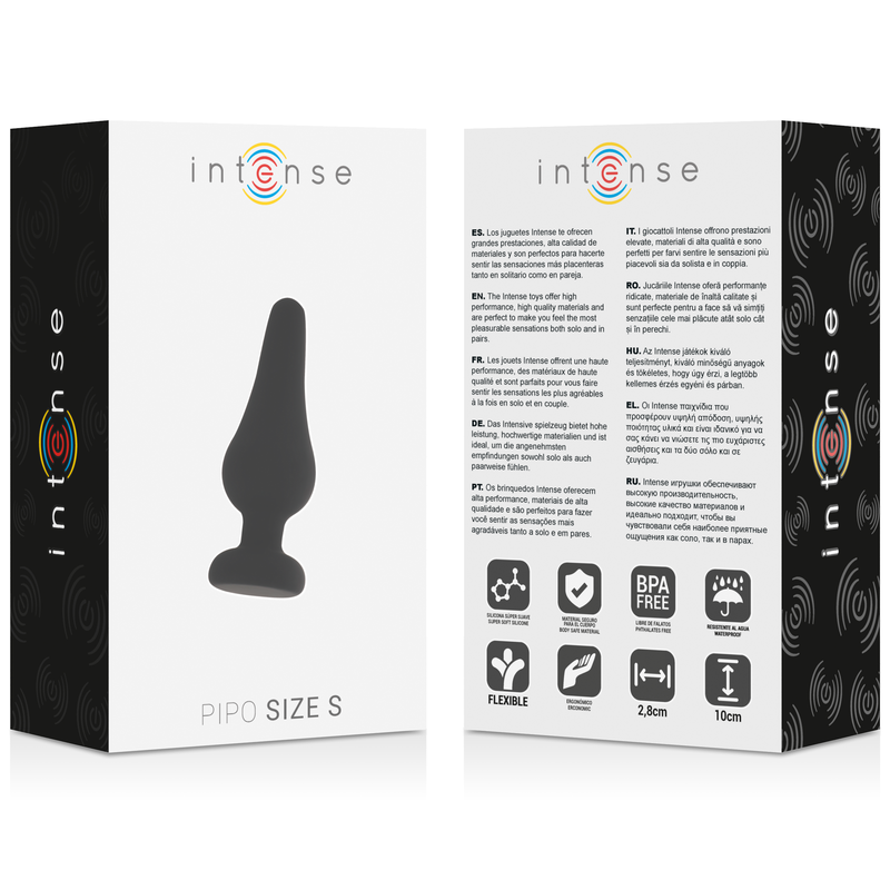 Intense Analplug Pipo S Schwarzes Silikon 9,8 CM