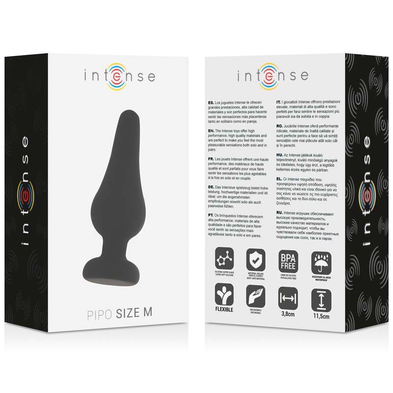 Intense Analplug Pipo M Schwarzes Silikon 11 CM