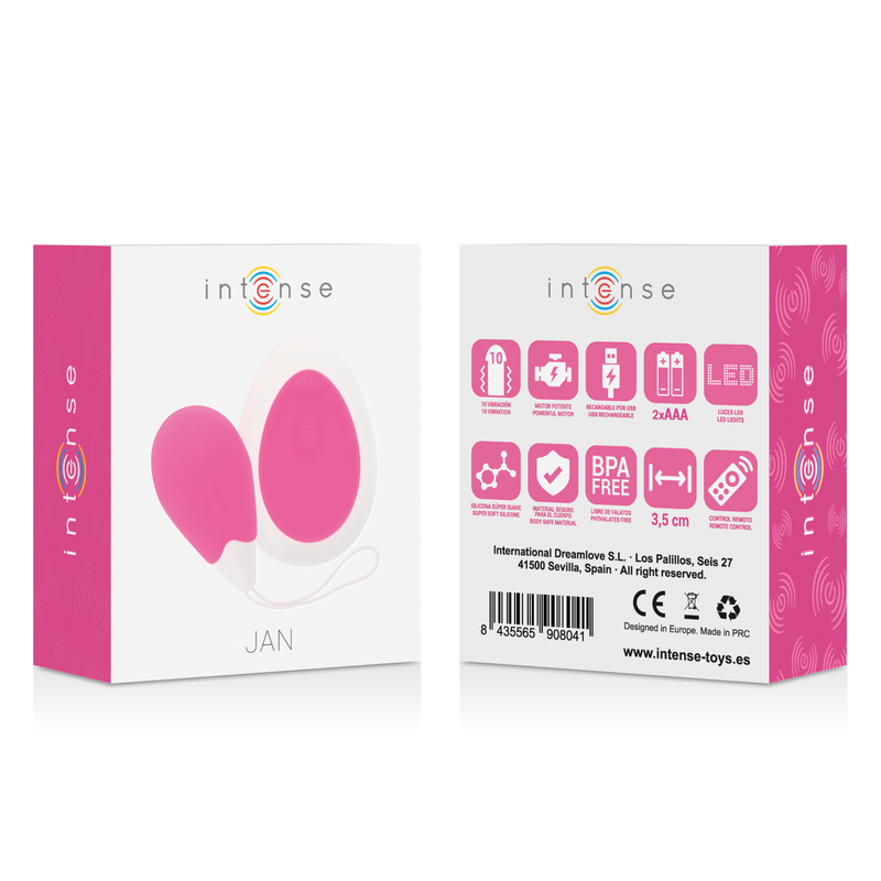 Intense Remote Control Jan Egg Vibrator Fernbedienung Rosa