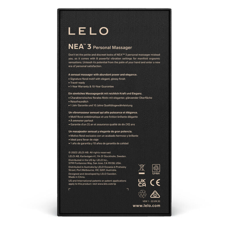 LELO Nea 3 Persönliches Massagert Schwarz