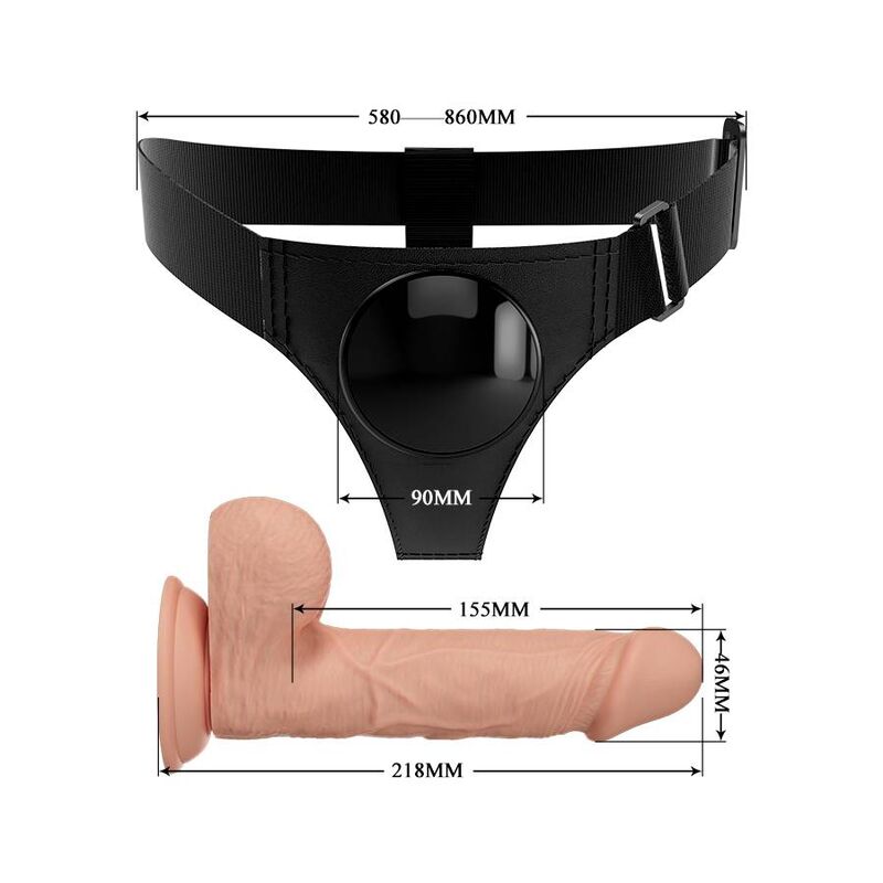 Pretty Love Universal-Harness-Hose mit Dildo Jerry 21,8 cm