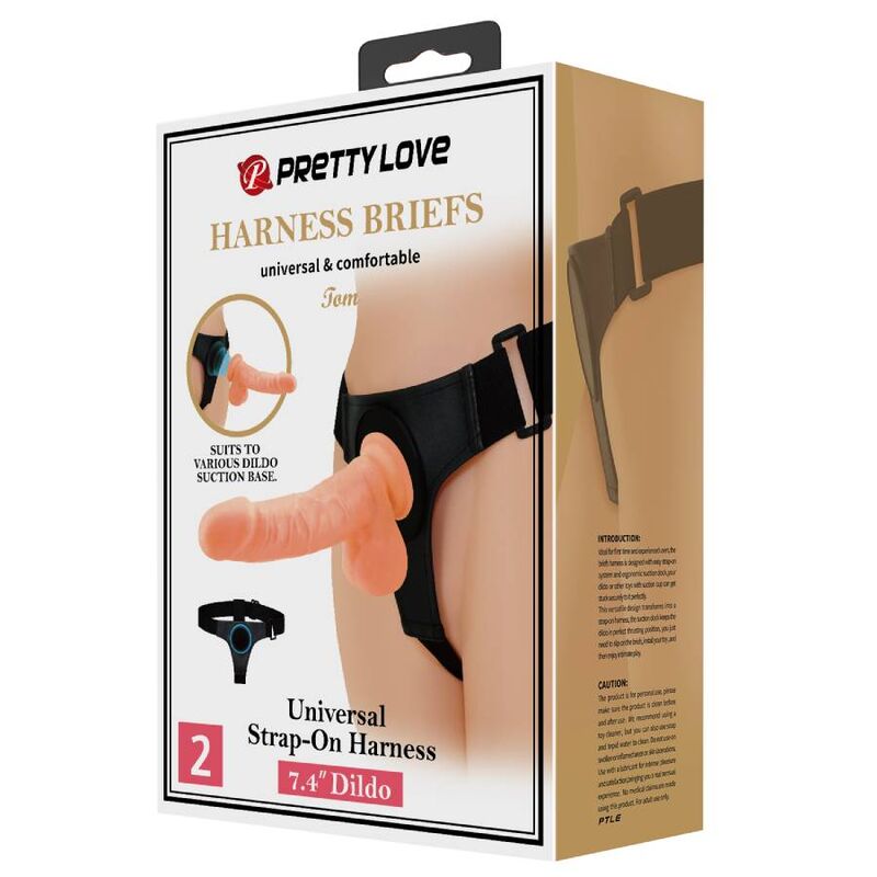 Pretty Love Universal-Harness-Hose mit Dildo Tom 20 cm