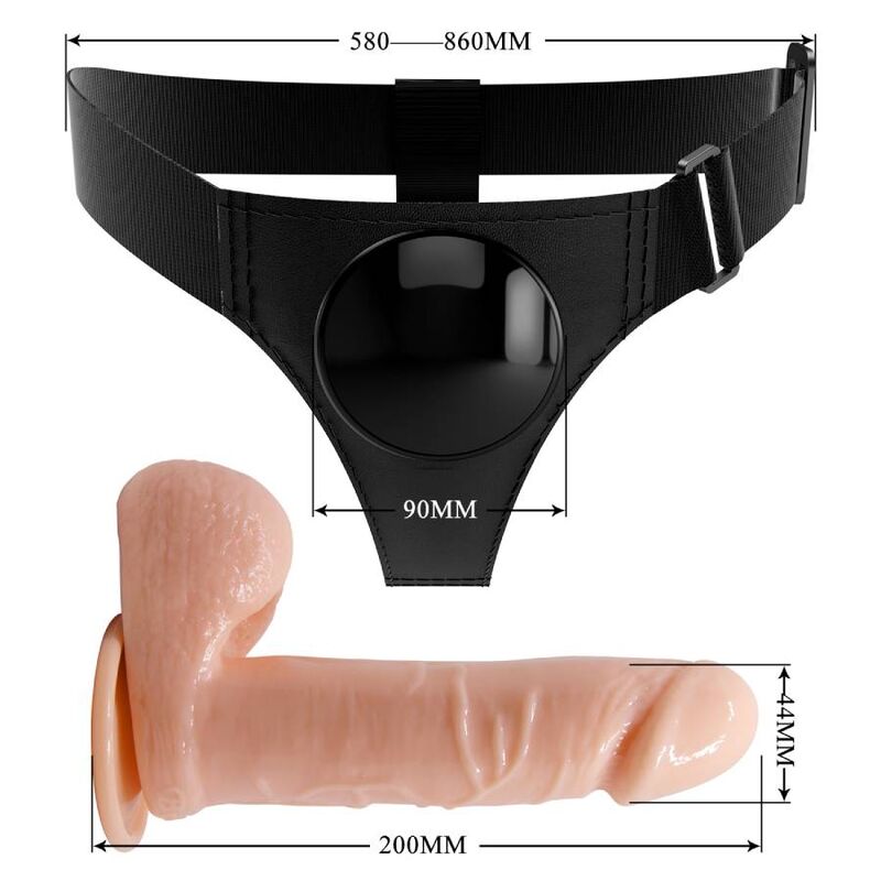 Pretty Love Universal-Harness-Hose mit Dildo Tom 20 cm
