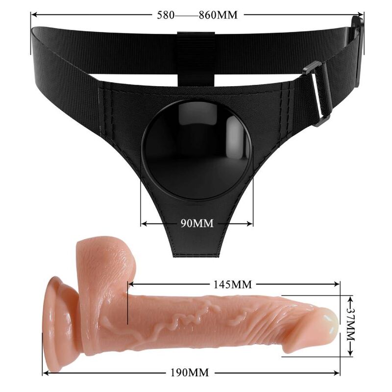 Pretty Love Universal-Harness-Hose mit Dildo Kevin 19 cm