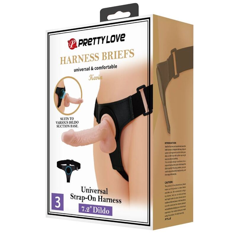Pretty Love Universal-Harness-Hose mit Dildo Kevin 19 cm