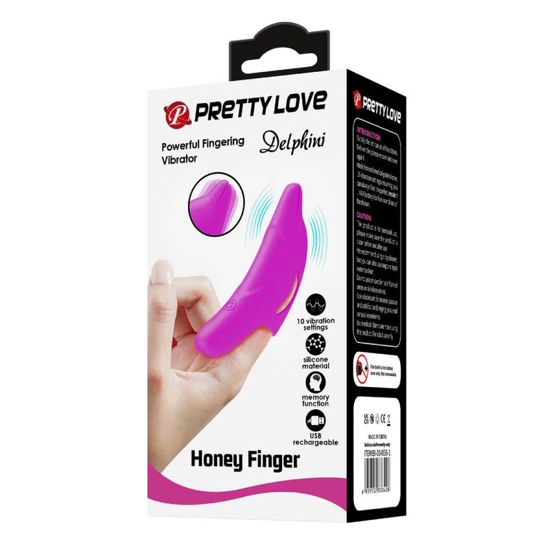 Pretty Love Delphini Delphin-Fingervibrator 10 Modi – Lila