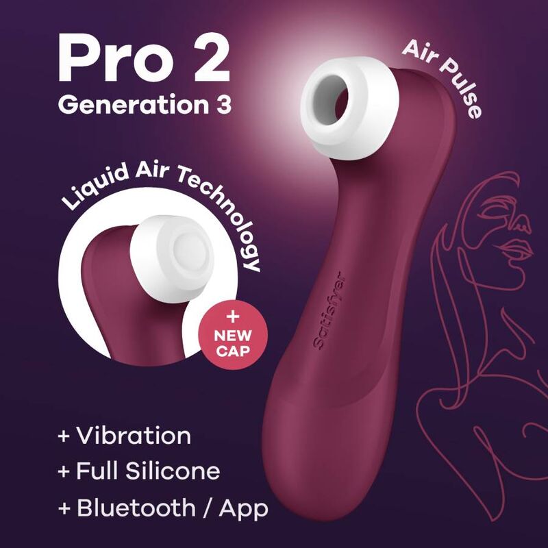 Satisfyer Pro 2 Gen 3 Liquid Air Bluetooth & App – Weinrot