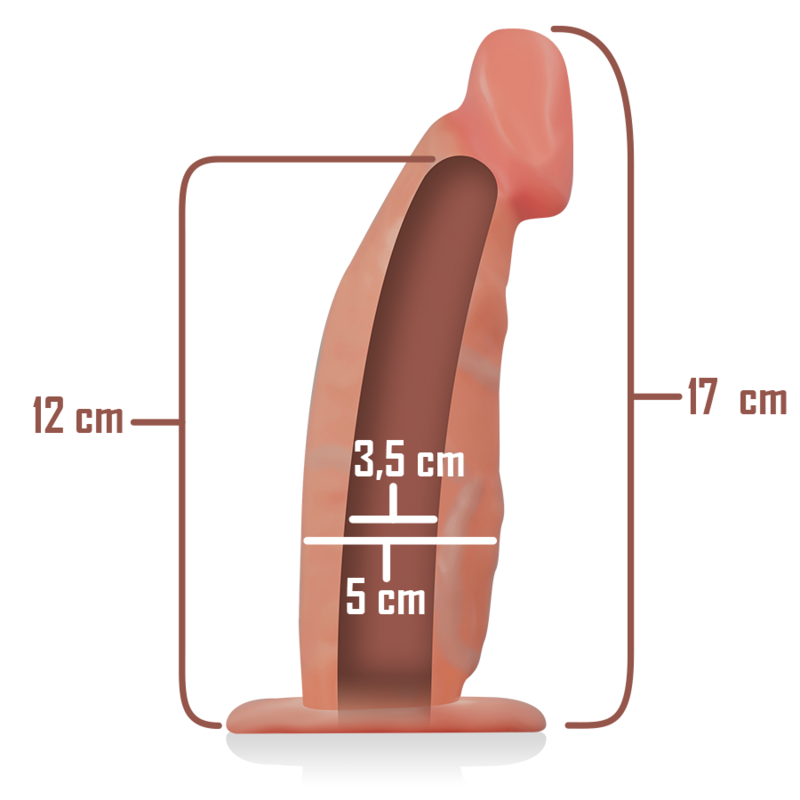 Intense Hohlgeschirr mit Dildo 18 X 3,5 CM