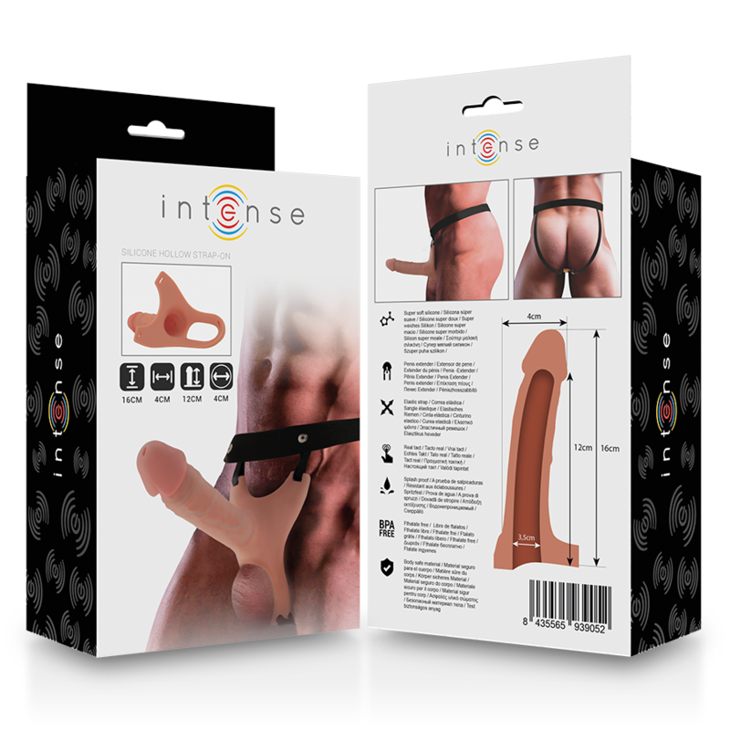 Intense Hohlgeschirr mit Silikon-dildo 16 X 3,5 CM