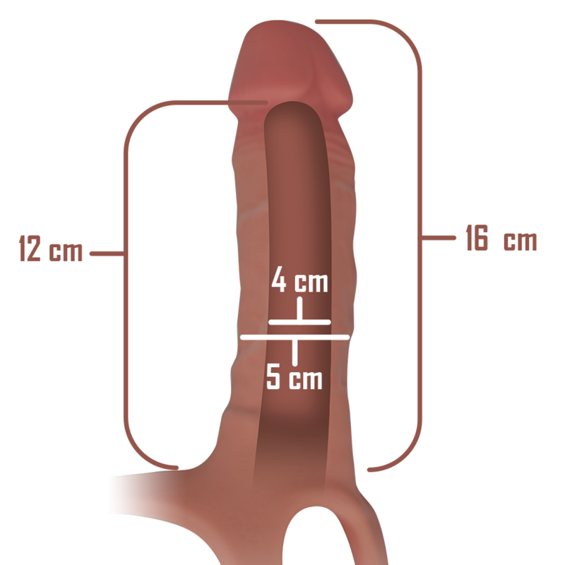 Intense Hohlgeschirr mit Silikon-dildo 16 X 3,5 CM