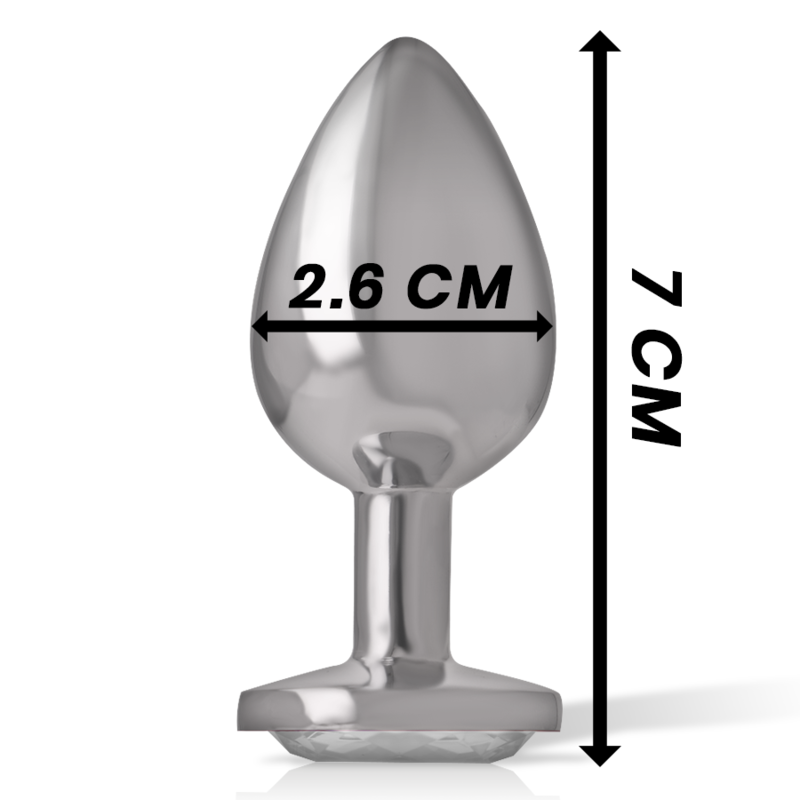 Intense Aluminium-Analplug mit silbernem Kristall – Größe S