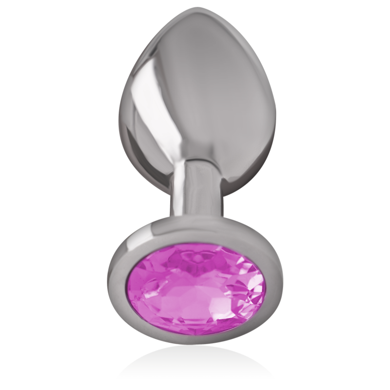 Intense Aluminium-Analplug mit rosa Kristall – Größe M