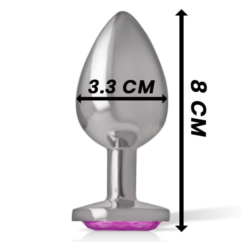 Intense Aluminium-Analplug mit rosa Kristall – Größe M