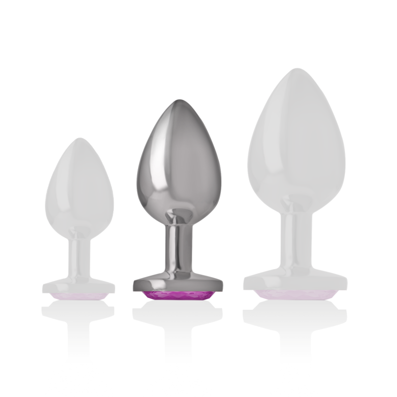 Intense Aluminium-Analplug mit rosa Kristall – Größe M