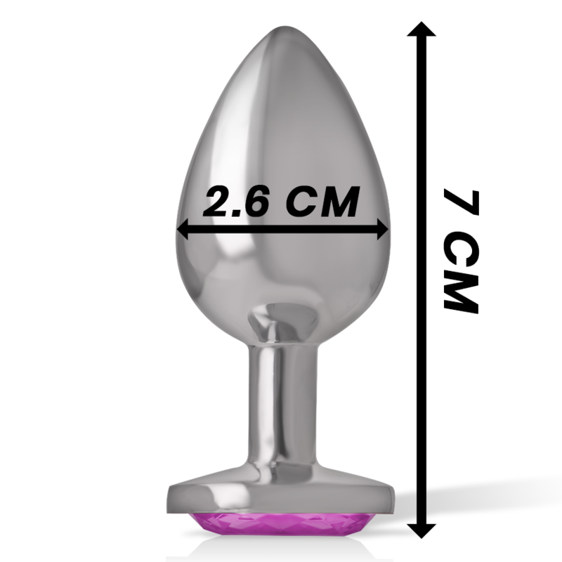 Intense Aluminium-Analplug mit rosa Kristall – Größe S