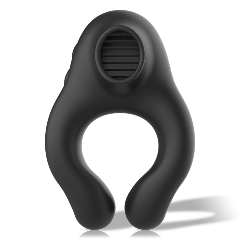 Black&Silver Silikon-Vibrationsring 3 Motoren – Schwarz