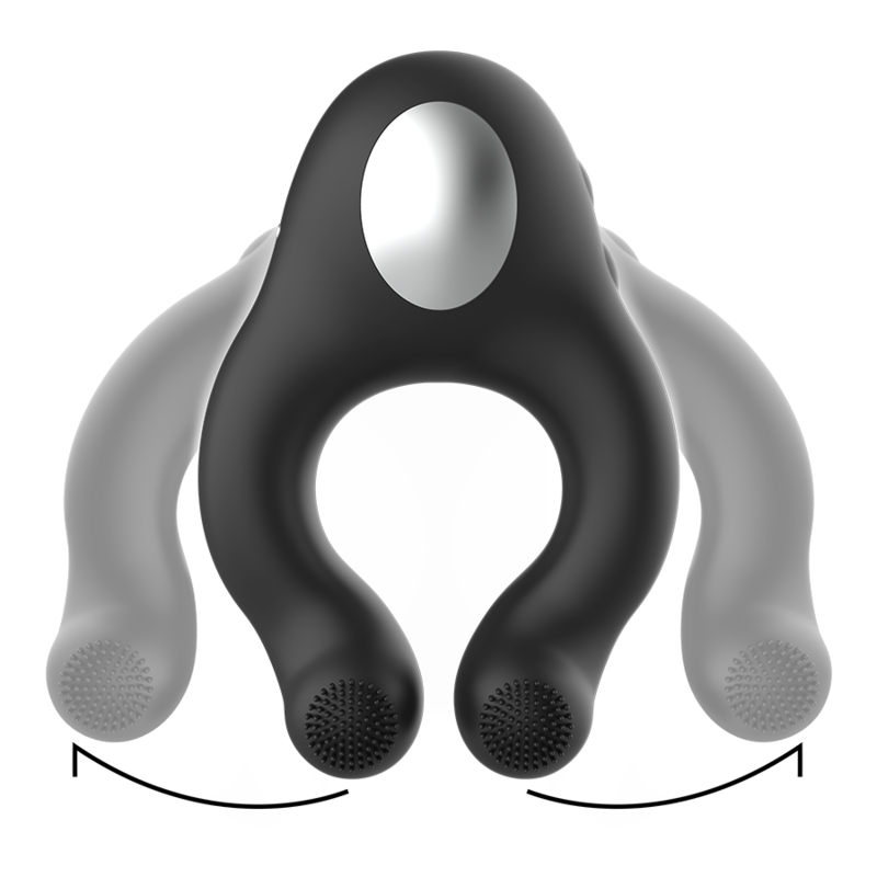 Black&Silver Silikon-Vibrationsring 3 Motoren – Schwarz
