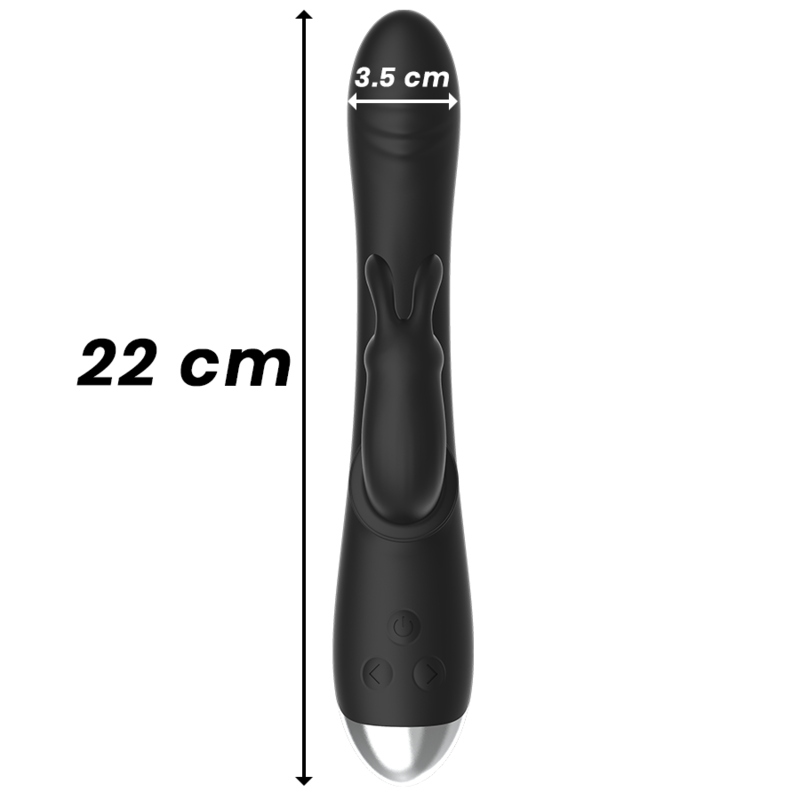 Black&Silver Adam Silikon Rabbit-Vibrator wiederaufladbar