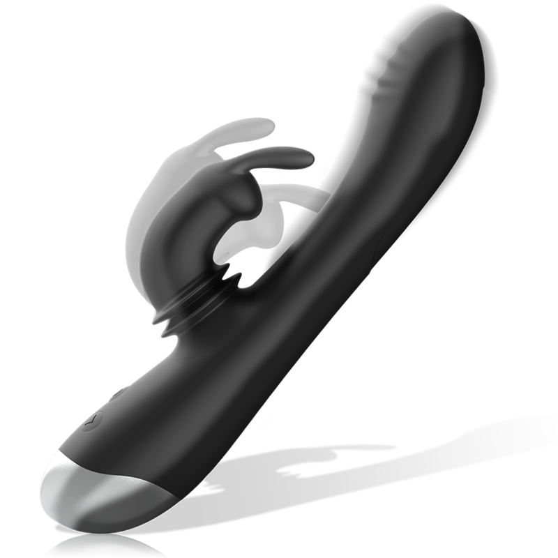 Black&Silver Adam Silikon Rabbit-Vibrator wiederaufladbar