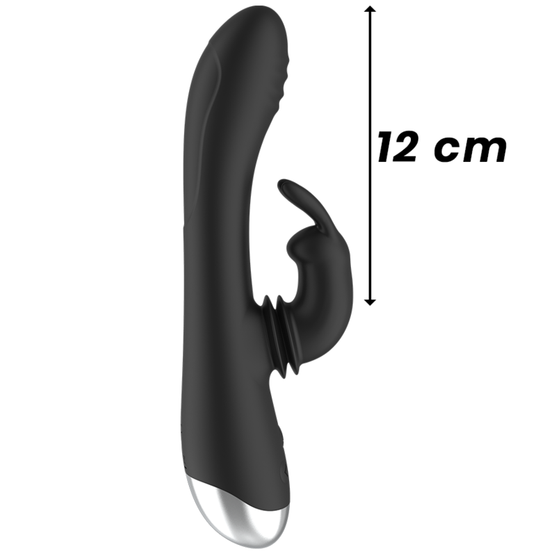 Black&Silver Adam Silikon Rabbit-Vibrator wiederaufladbar