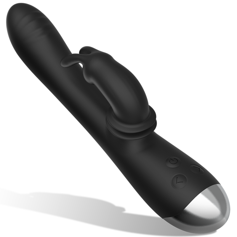 Black&Silver Adam Silikon Rabbit-Vibrator wiederaufladbar