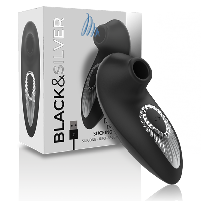Black&Silver Drake Deluxe Sauger-Vibrator Silikon – Schwarz