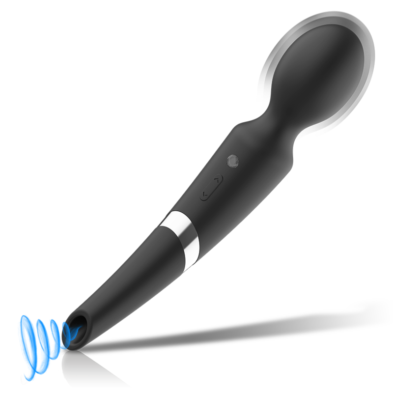 Black&Silver Beck 2-in-1 Saugnapf-Massagestab Silikon