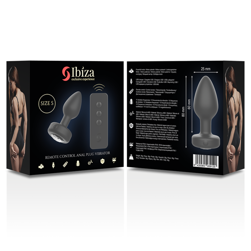 Ibiza Vibrierender Analplug mit Fernbedienung – Größe S