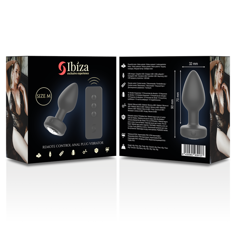 Ibiza Vibrierender Analplug mit Fernbedienung – Größe M