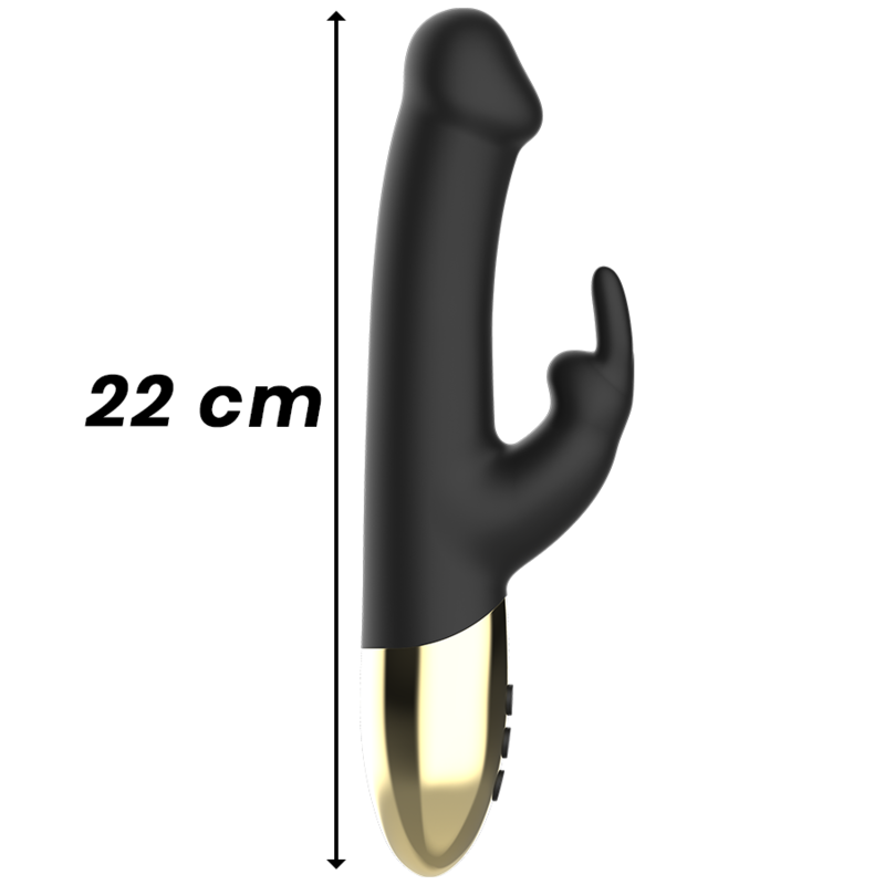 Ibiza Rotierender Rabbit-Vibrator Silikon Schwarz-Gold