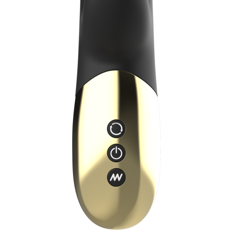Ibiza Rotierender Rabbit-Vibrator Silikon Schwarz-Gold