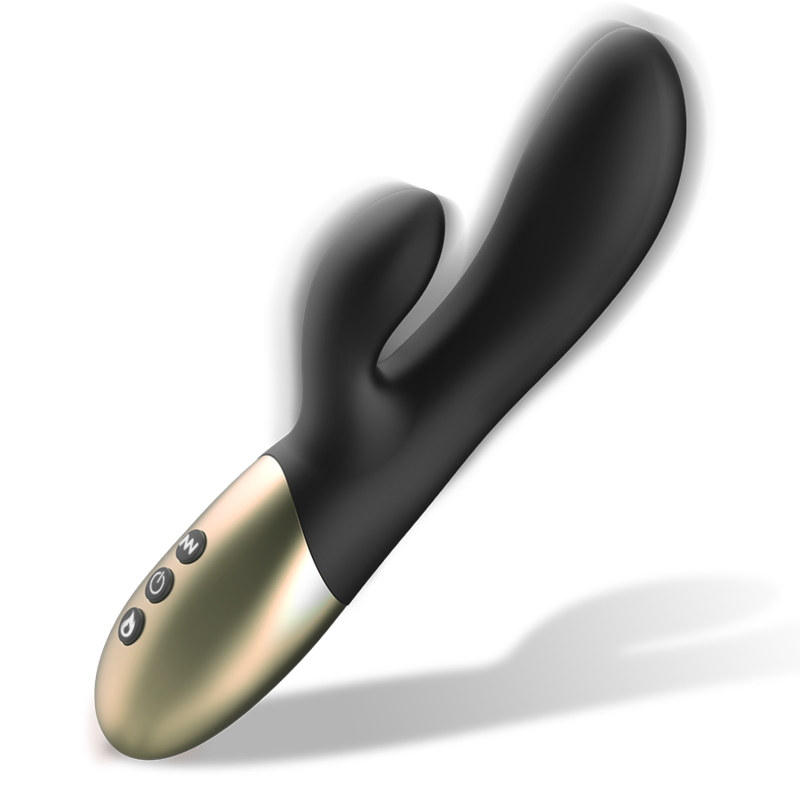Ibiza Heating Rabbit-Vibrator mit Wärmefunktion Schwarz-Gold