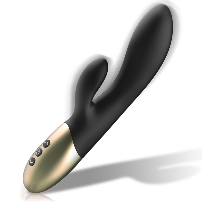 Ibiza Supersoft Rabbit-Vibrator Silikon Schwarz-Gold