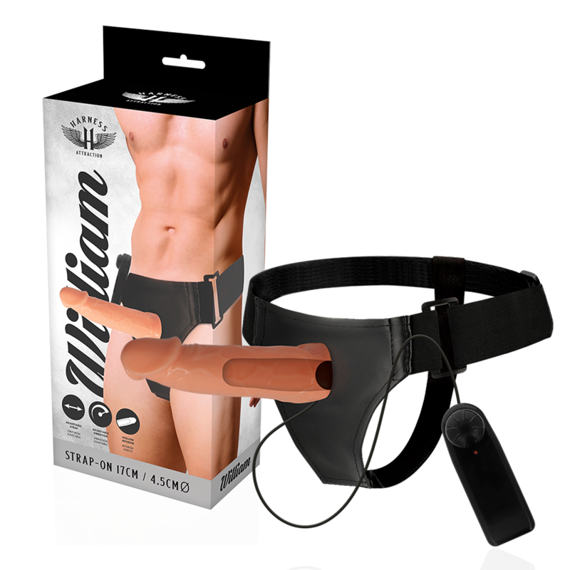 Harness Attraction Willian Hollow Strap-on mit Vibrator – 17 cm