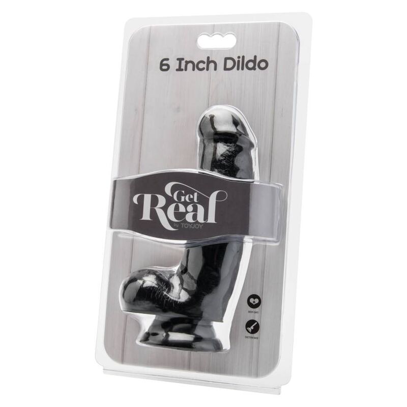 Get Real Dildo 12 CM mit Kugeln Schwarz