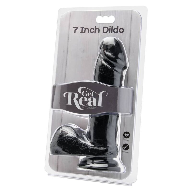 Get Real Dildo 18 CM mit Schwarzen Eieren
