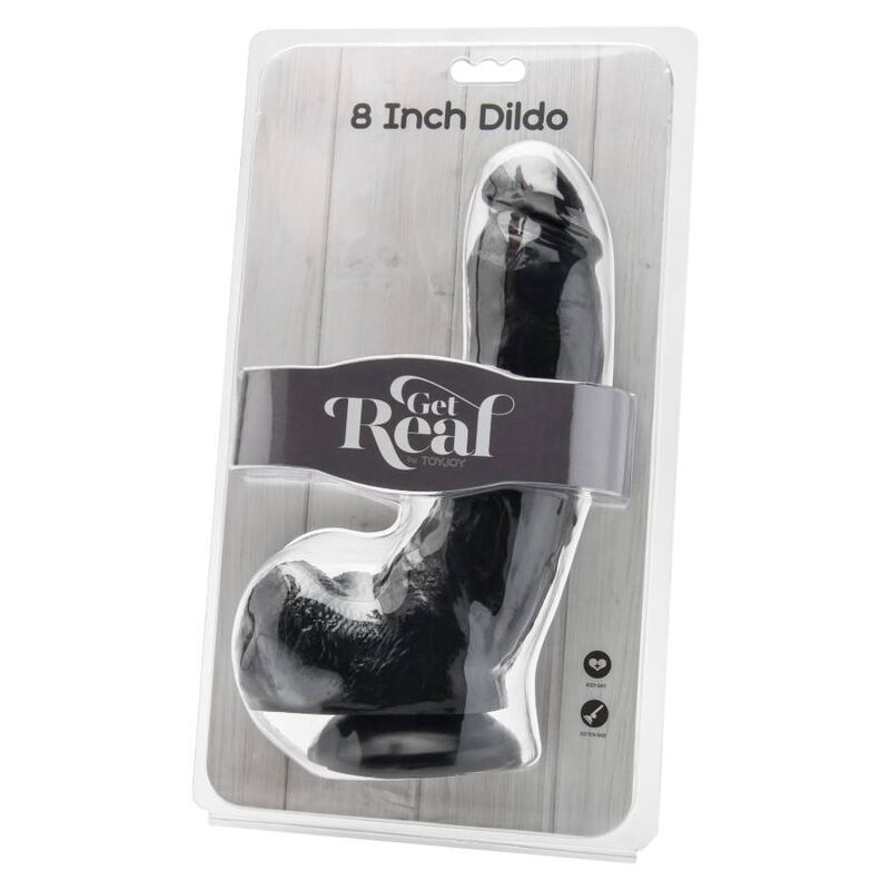 Get Real Dildo 20,5 CM mit Kugeln Schwarz