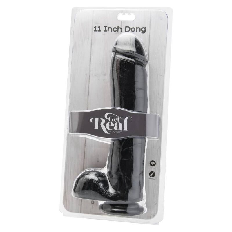 Get Real Realistischer Dildo 28 cm mit Hodensack – Schwarz