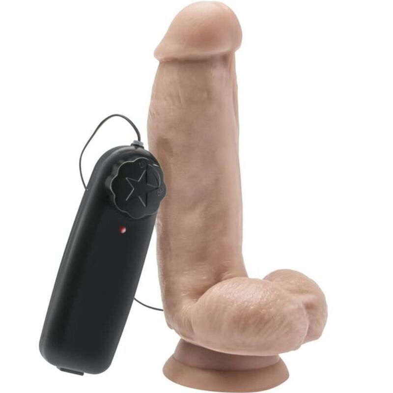 Get Real Vibrierender Dildo 12 cm mit Hodensack – Hautton