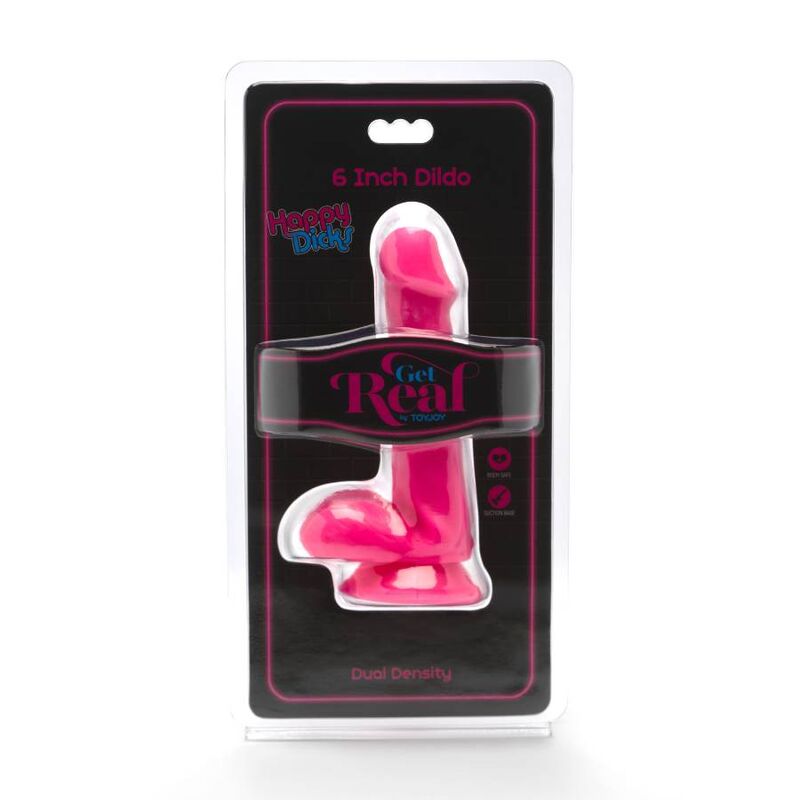 Get Real Happy Dicks Dildo 12 cm mit Hodensack – Rosa