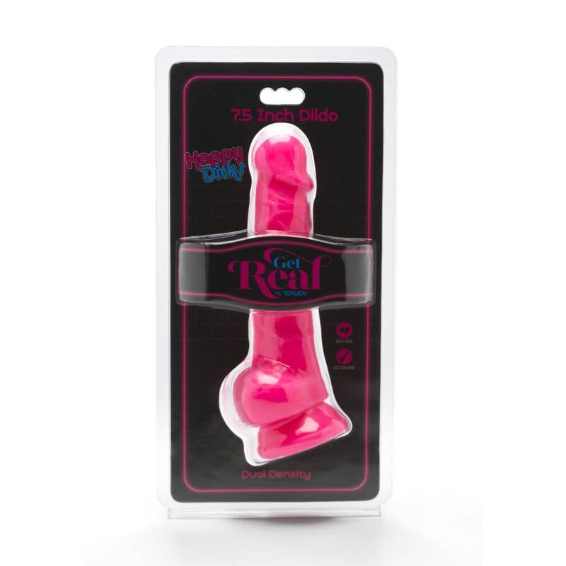 Get Real Happy Dicks Dildo 19 cm mit Hodensack – Rosa