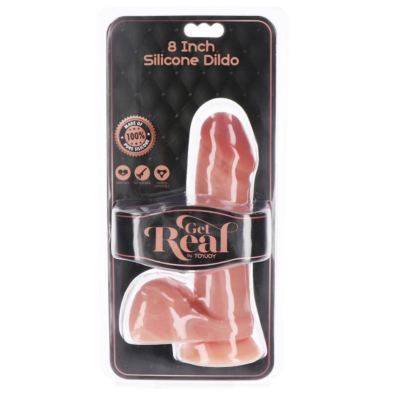 Get Real Silikon-Dildo 20,5 cm mit Hodensack realistisch – Hautton