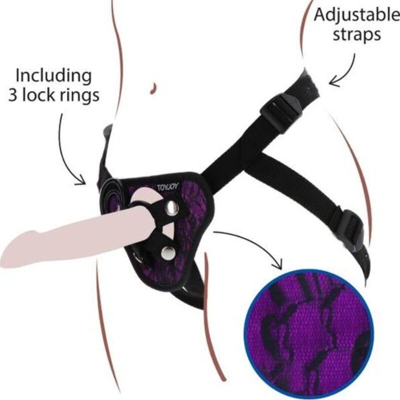 Get Real Strap-on-Spitzengeschirr für Rollenspiele – Lila