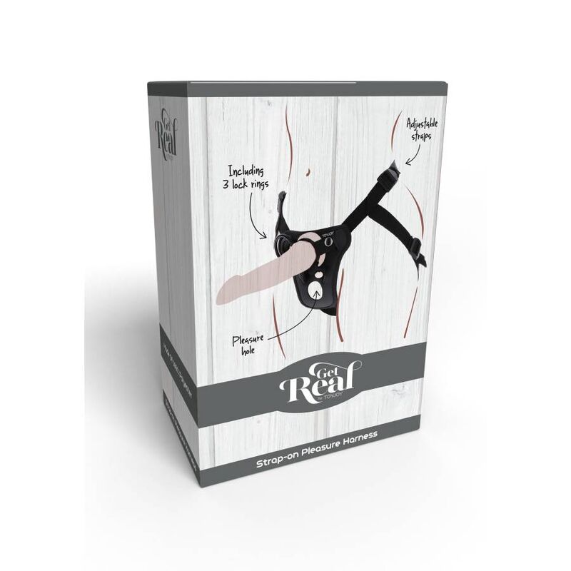 Get Real Strap-on-Vergnügungsgeschirr für Rollenspiele – Schwarz