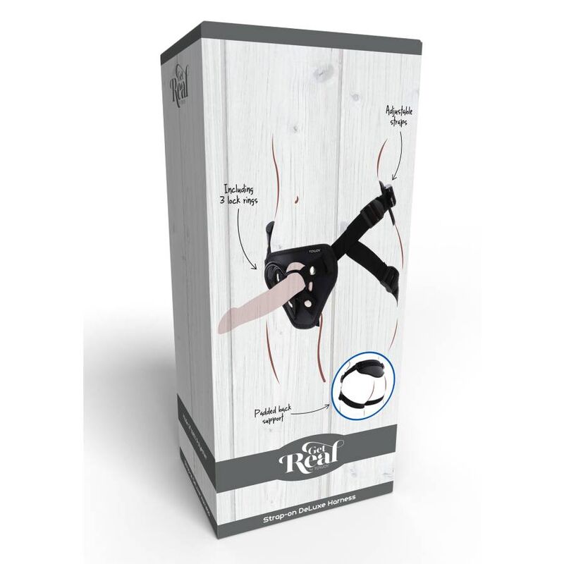Get Real Strap-on-Deluxe-Gurt für Rollenspiele – Schwarz